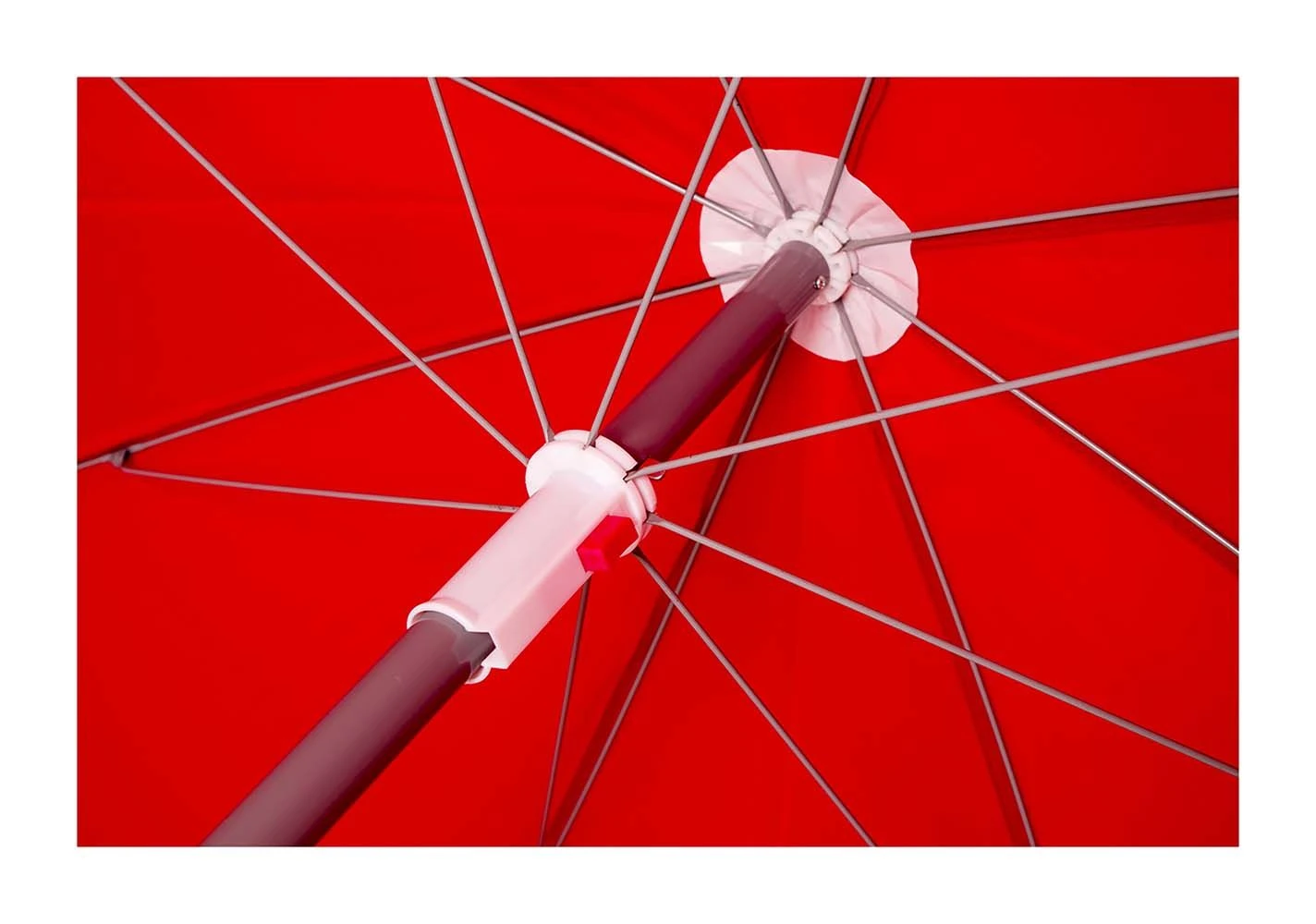 Bo-Camp Ø 165 Cm Parasol Met Knikarm - Red 6 Bo-Camp Ø 165 Cm Parasol Met Knikarm - Red - Afbeelding 4