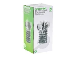 Bo-Camp Bestekset In Mandje - Grey -Bo Camp bo camp bestekset in mandje 4 ecommerce