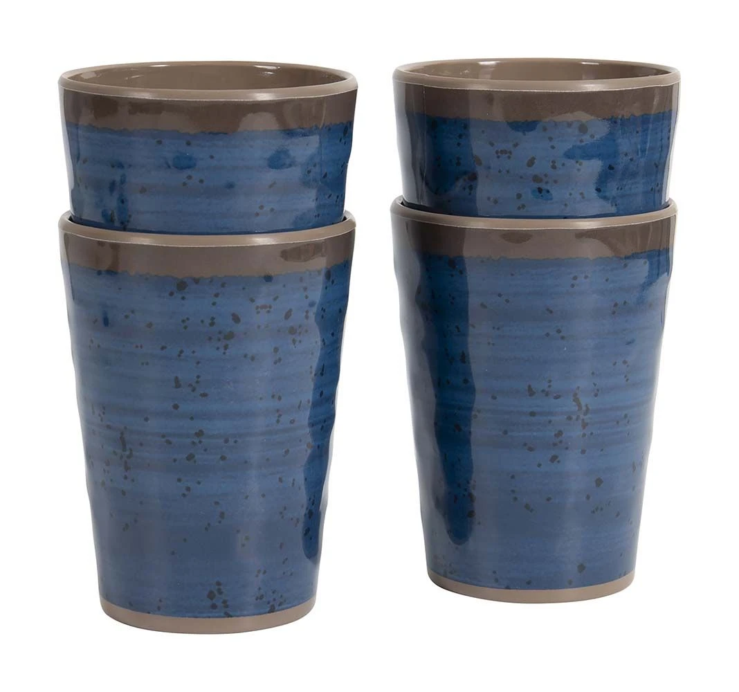 Bo-Camp Halo Set Van 4 Melamine Bekers - Blue 7 Bo-Camp Halo Set Van 4 Melamine Bekers - Blue - Afbeelding 5