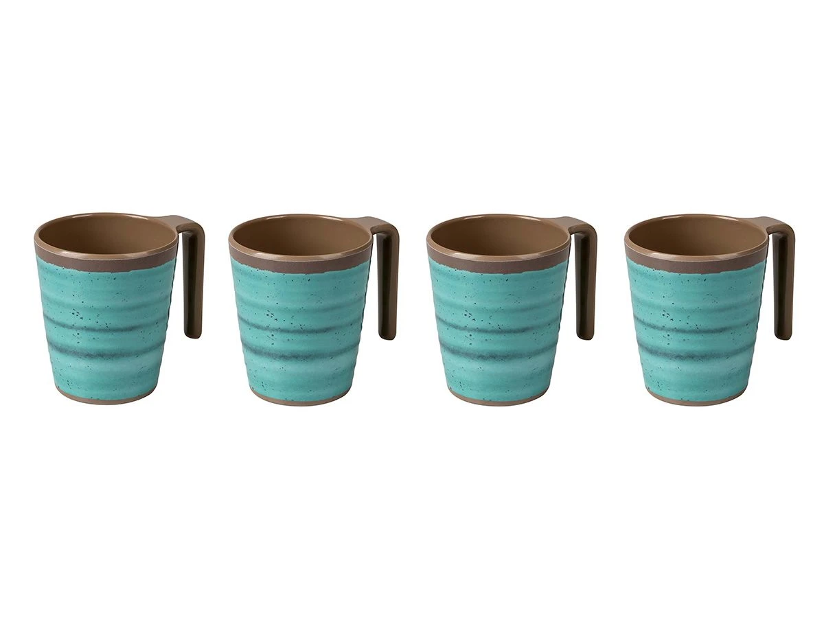 Bo-Camp Halo L Set Van 4 Melamine Mokken - Aqua 3 Bo-Camp Halo L Set Van 4 Melamine Mokken - Aqua
